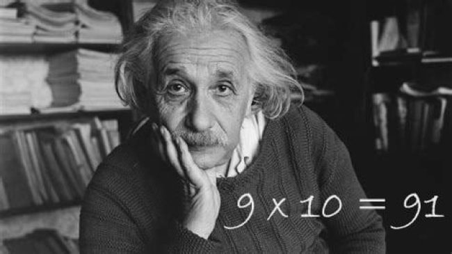 Pewnego dnia Albert Einstein zaczął pisać na tablicy: 9x1 =